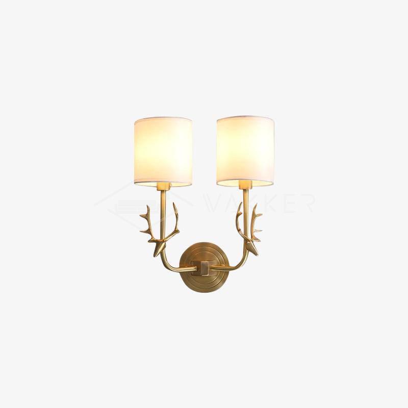 Auriviella Elegance lampada da parete a testa di cervo in ottone