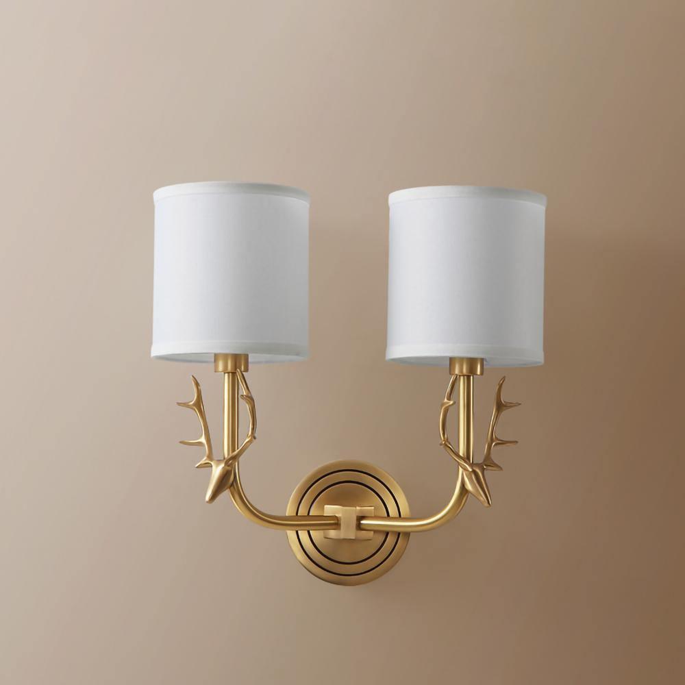 Auriviella Elegance lampada da parete a testa di cervo in ottone