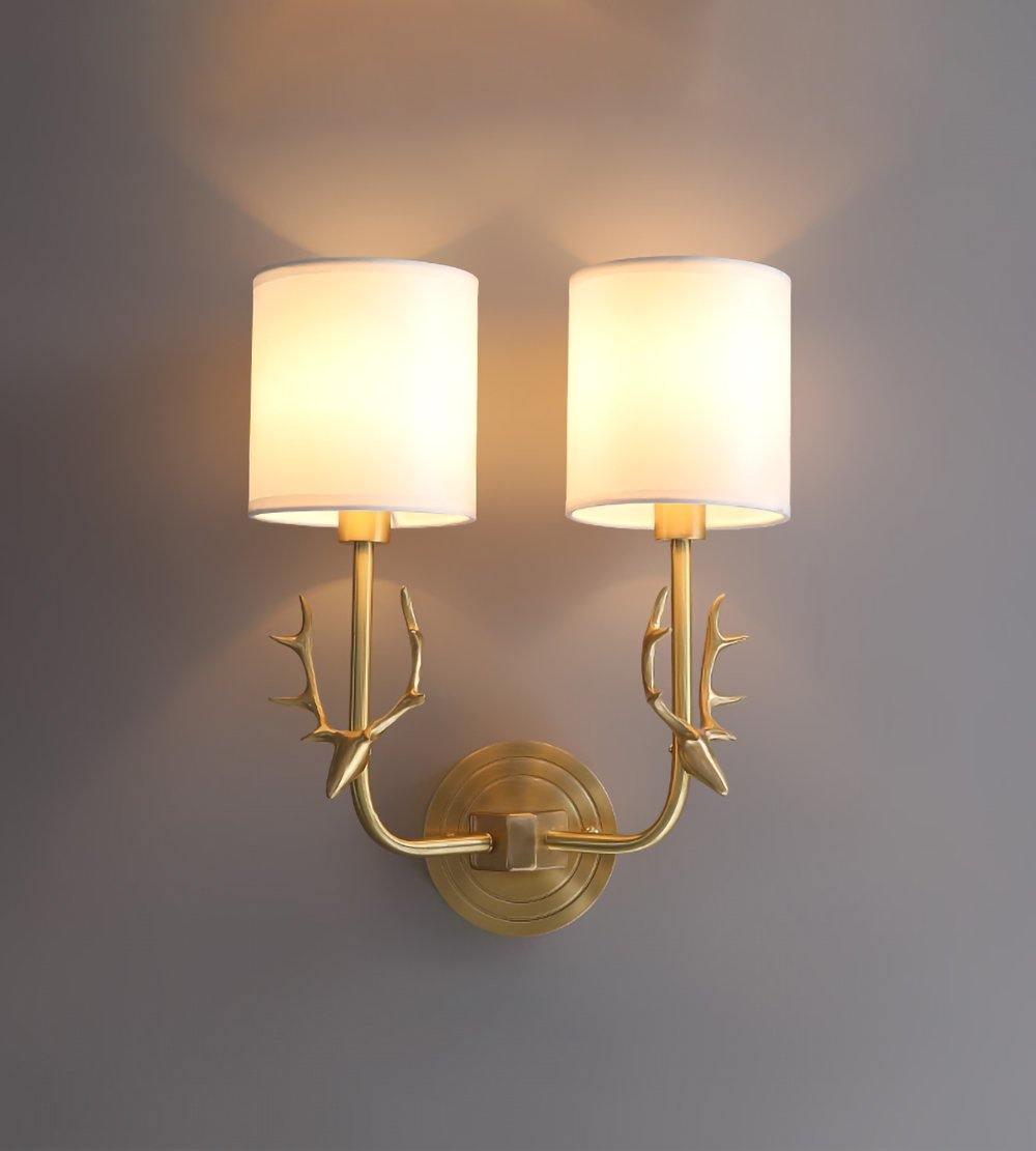 Auriviella Elegance lampada da parete a testa di cervo in ottone