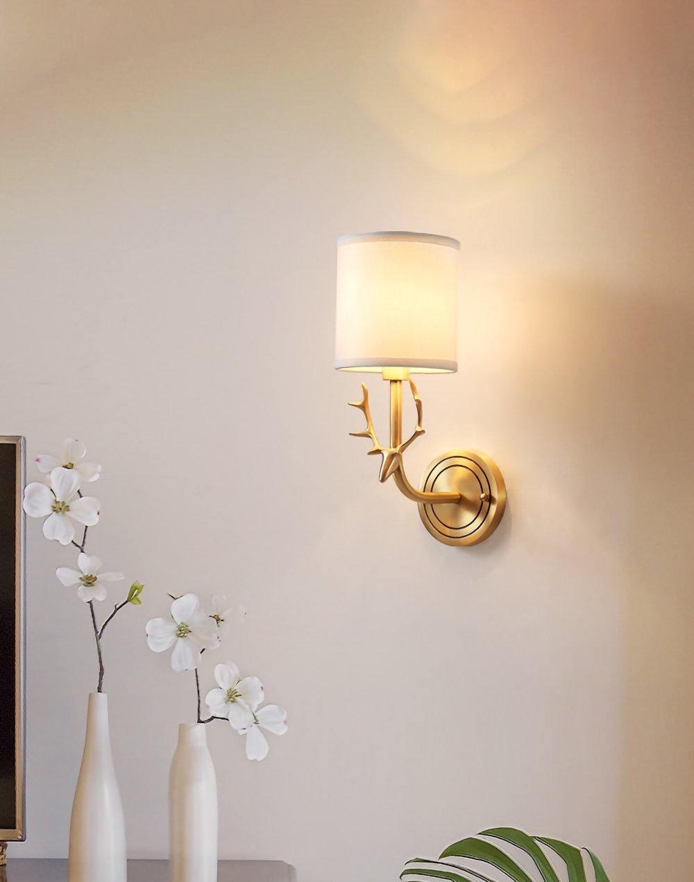 Auriviella Elegance lampada da parete a testa di cervo in ottone