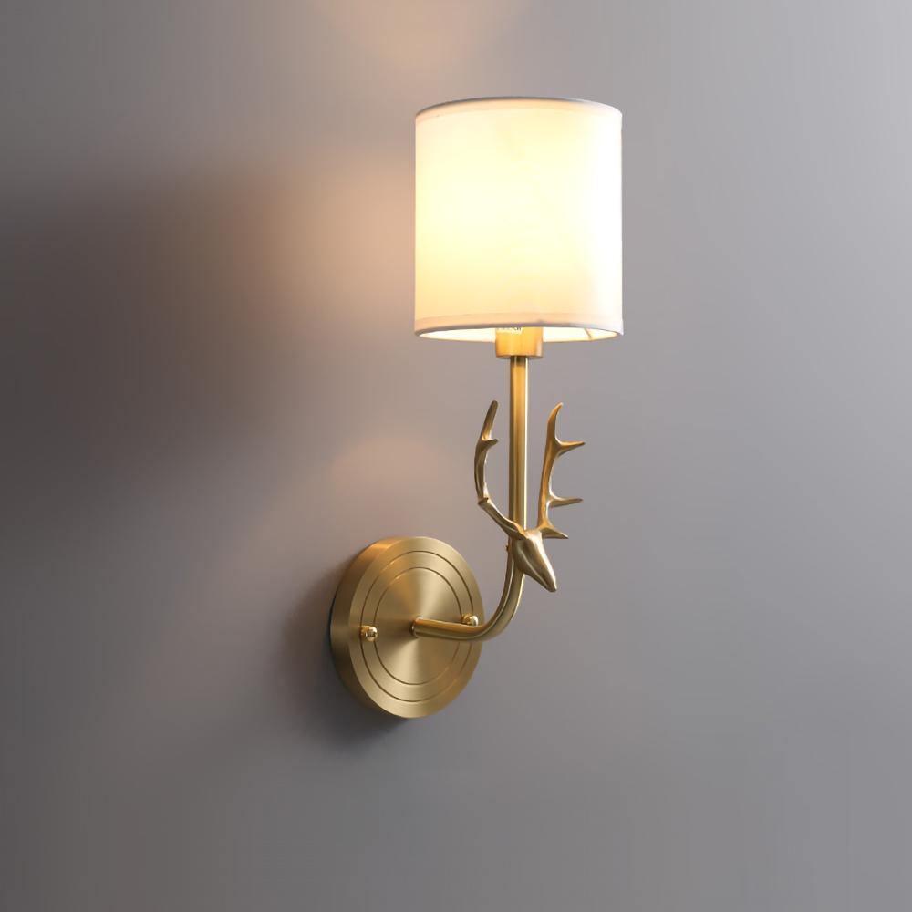 Auriviella Elegance lampada da parete a testa di cervo in ottone