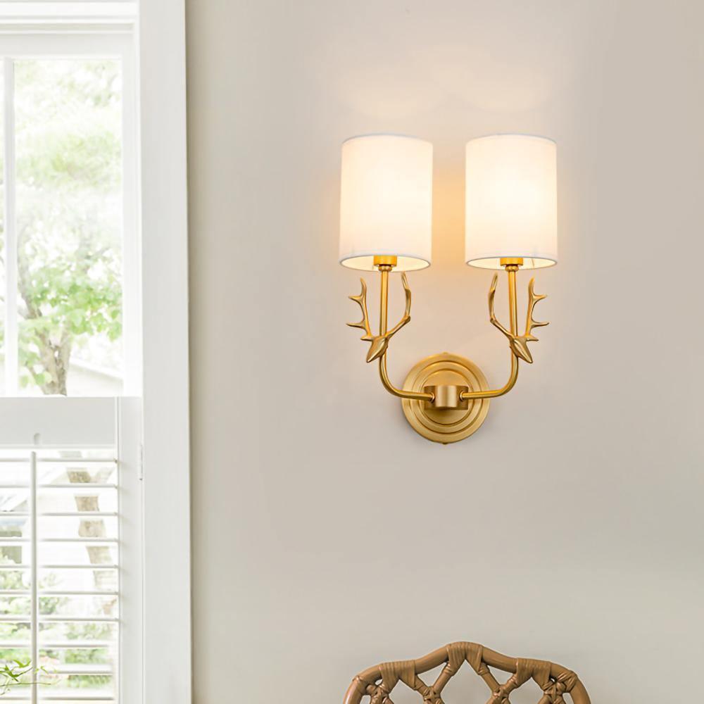 Auriviella Elegance lampada da parete a testa di cervo in ottone