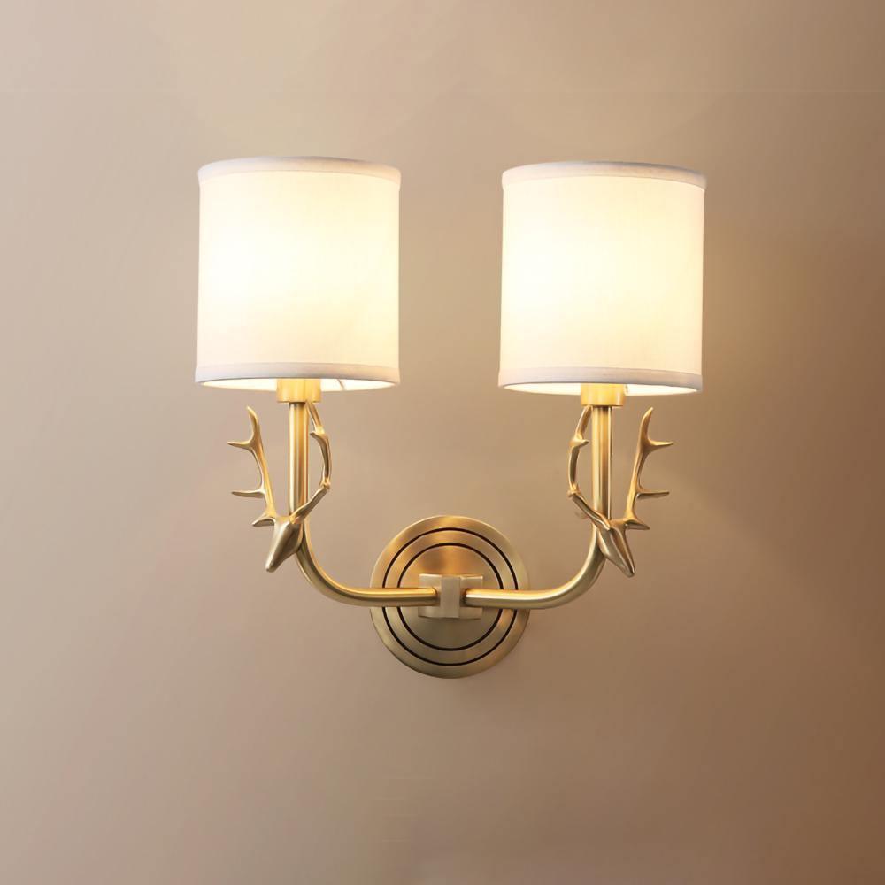 Auriviella Elegance lampada da parete a testa di cervo in ottone