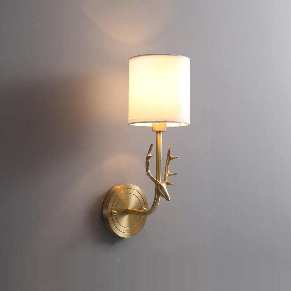Auriviella Elegance lampada da parete a testa di cervo in ottone