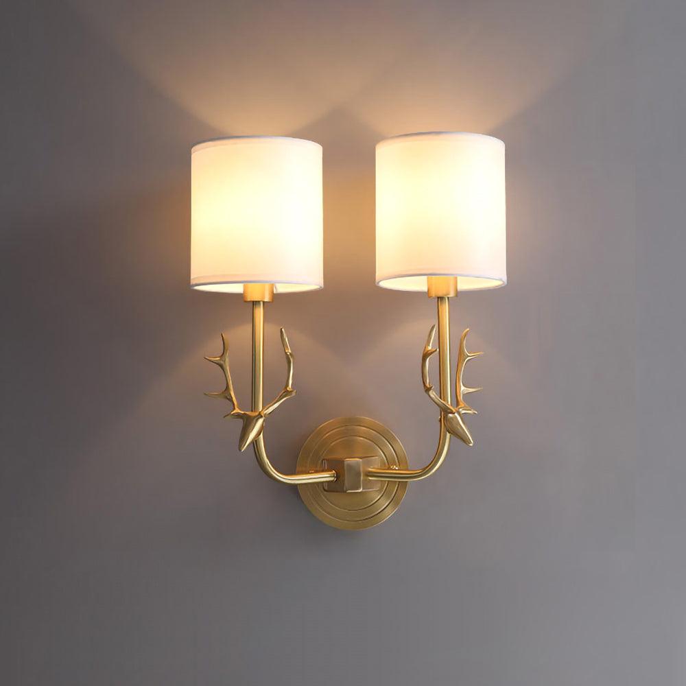 Auriviella Elegance lampada da parete a testa di cervo in ottone