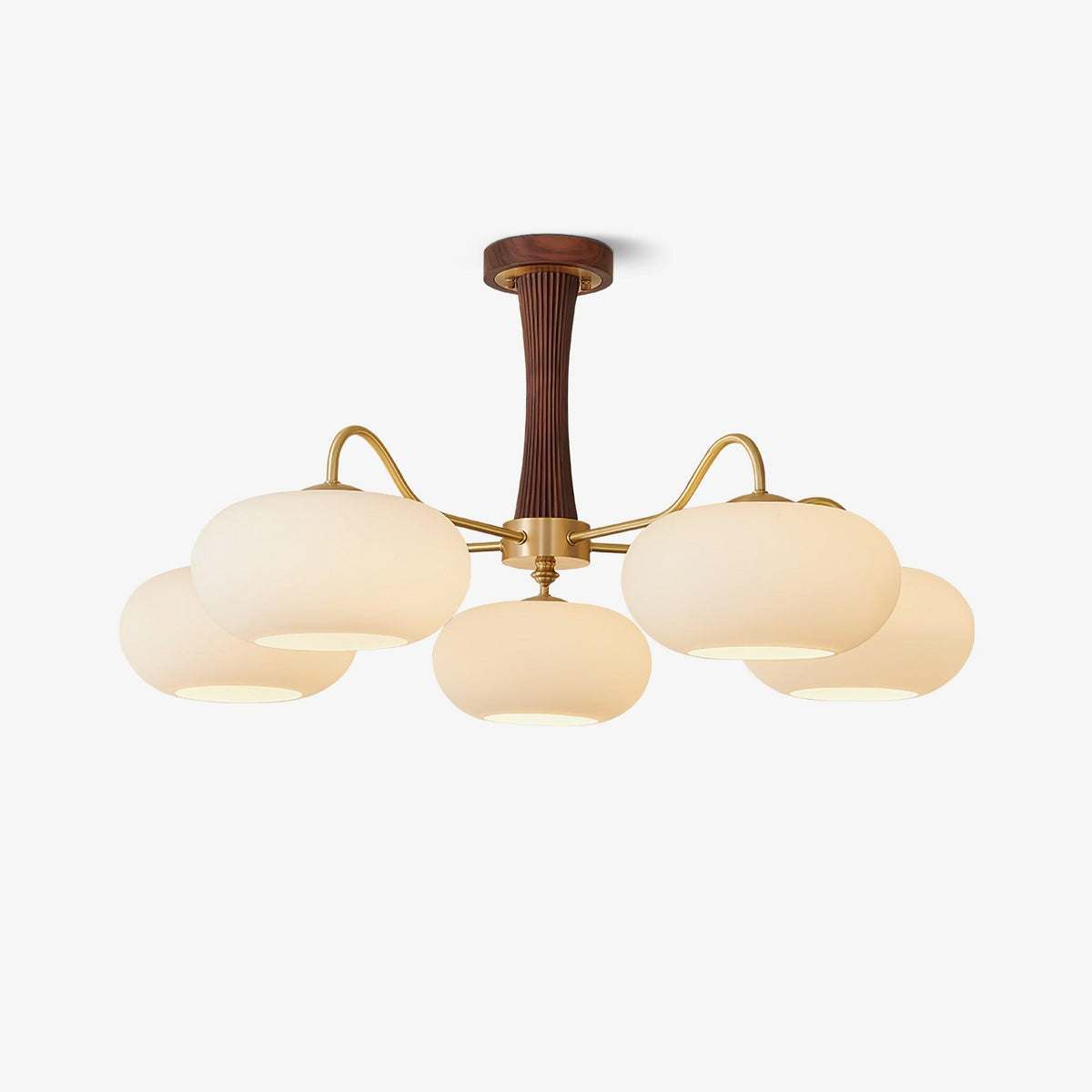 Syloella lampadario ottone legno Persimmon
