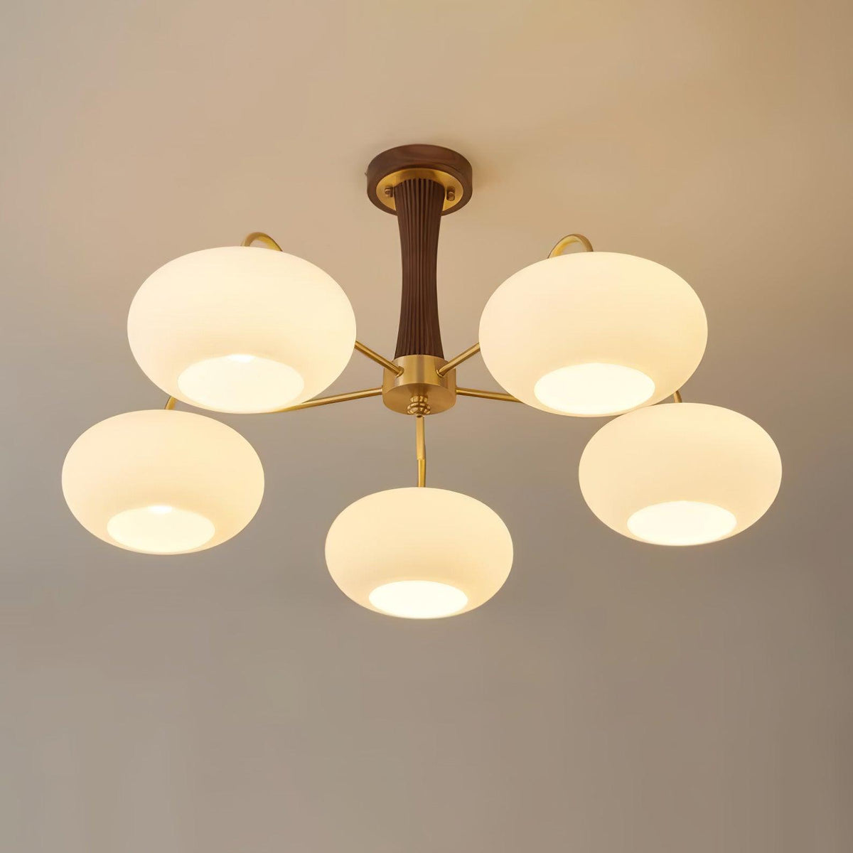 Syloella lampadario ottone legno Persimmon