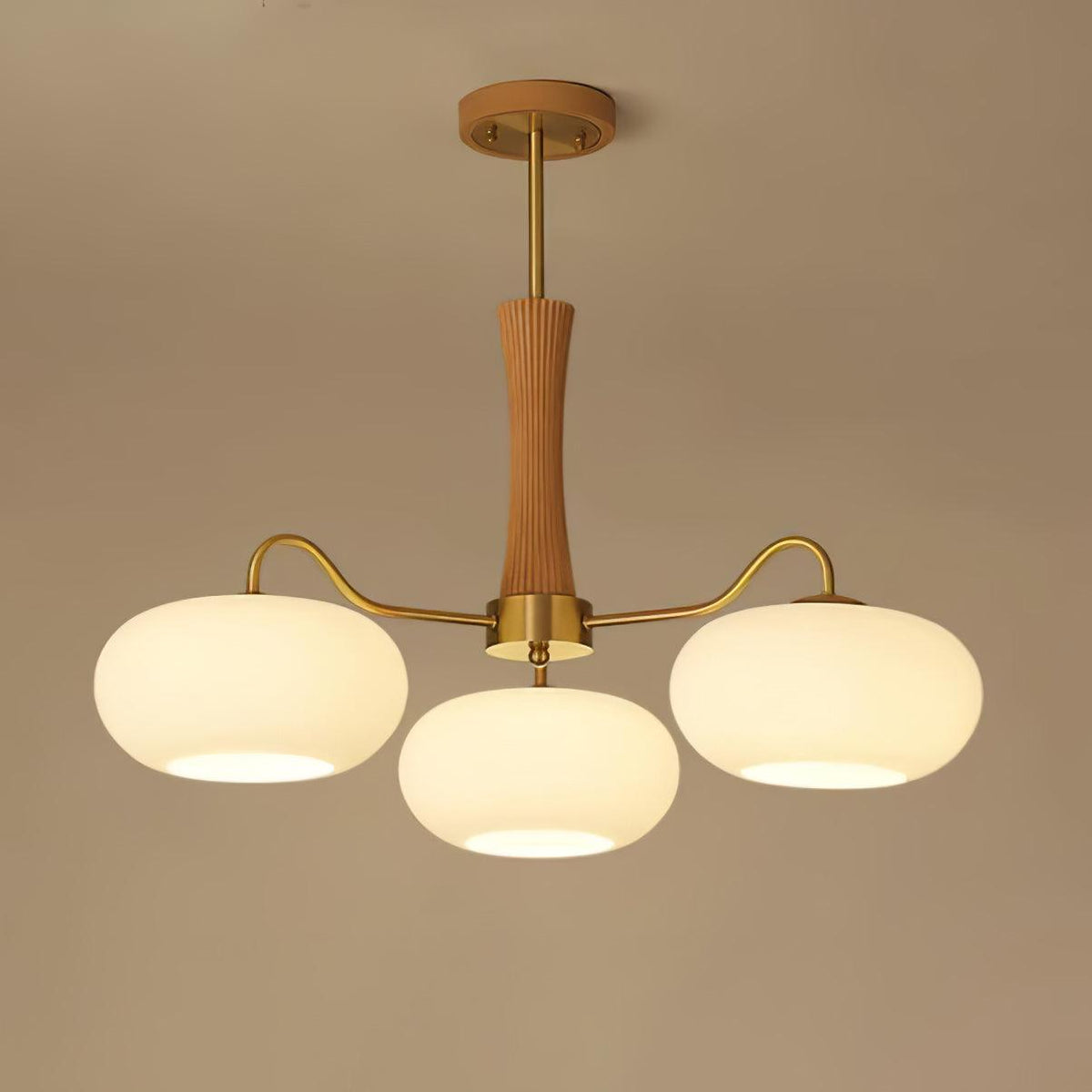 Syloella lampadario ottone legno Persimmon
