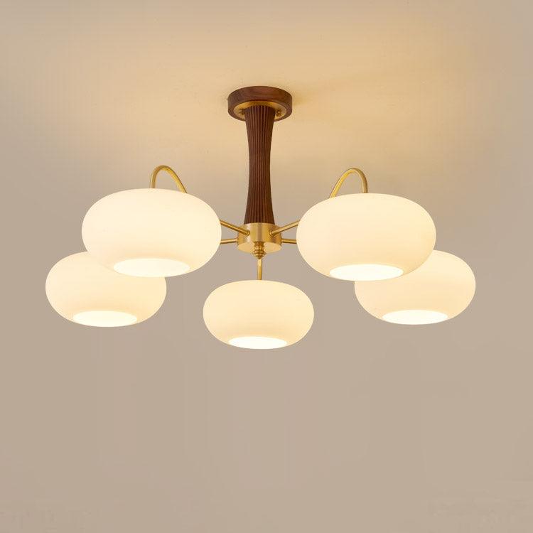 Syloella lampadario ottone legno Persimmon