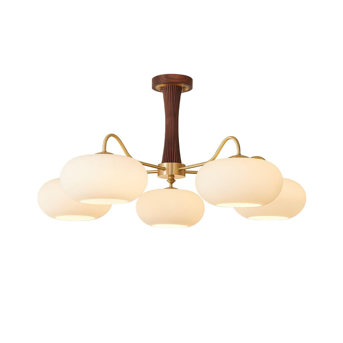 Syloella lampadario ottone legno Persimmon