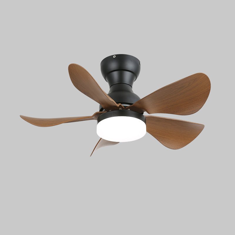 Elvanelle Ventilatore da soffitto con luce in legno noce