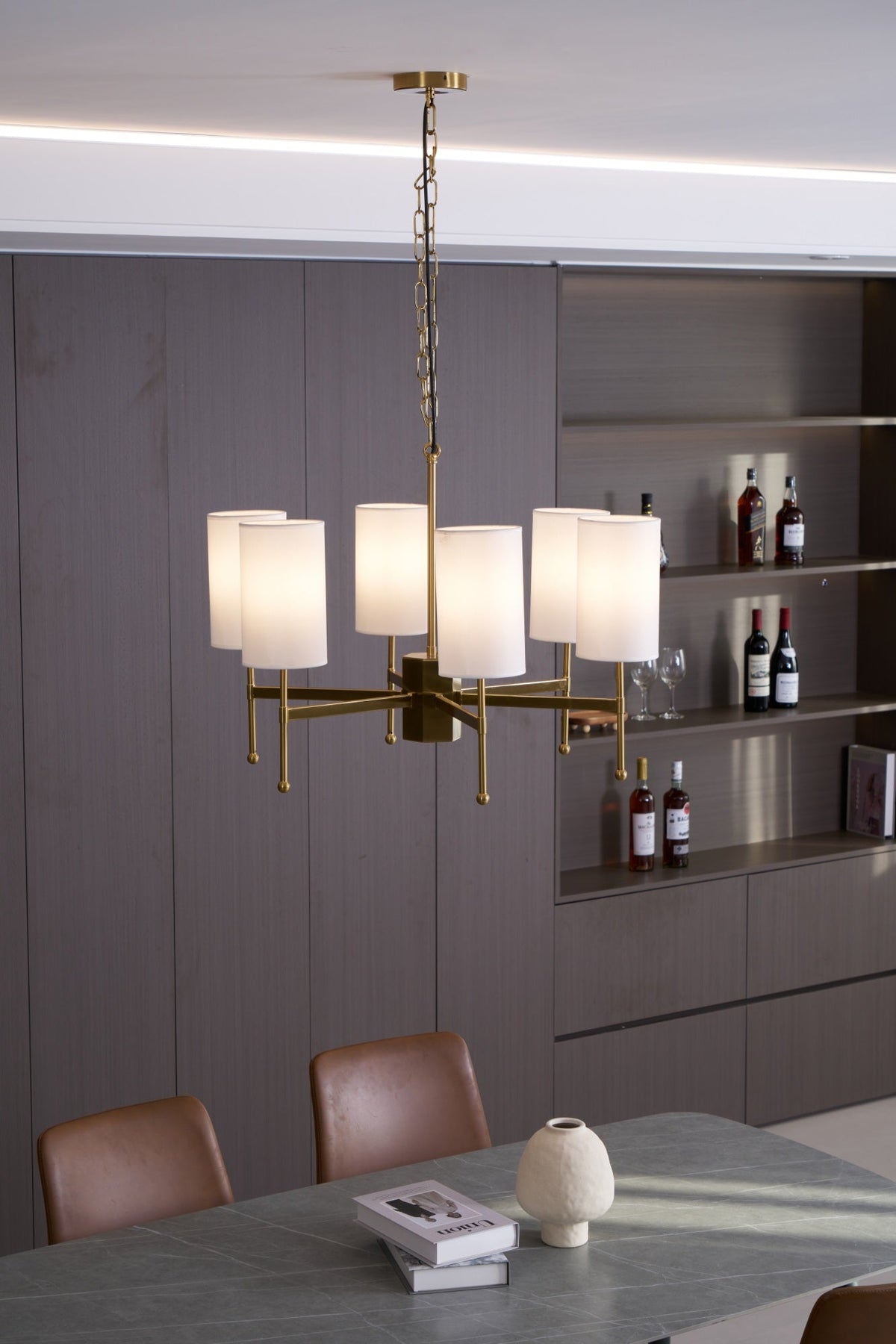 Ulcarisra lampadario in ottone e tessuto vintage Tradizionale