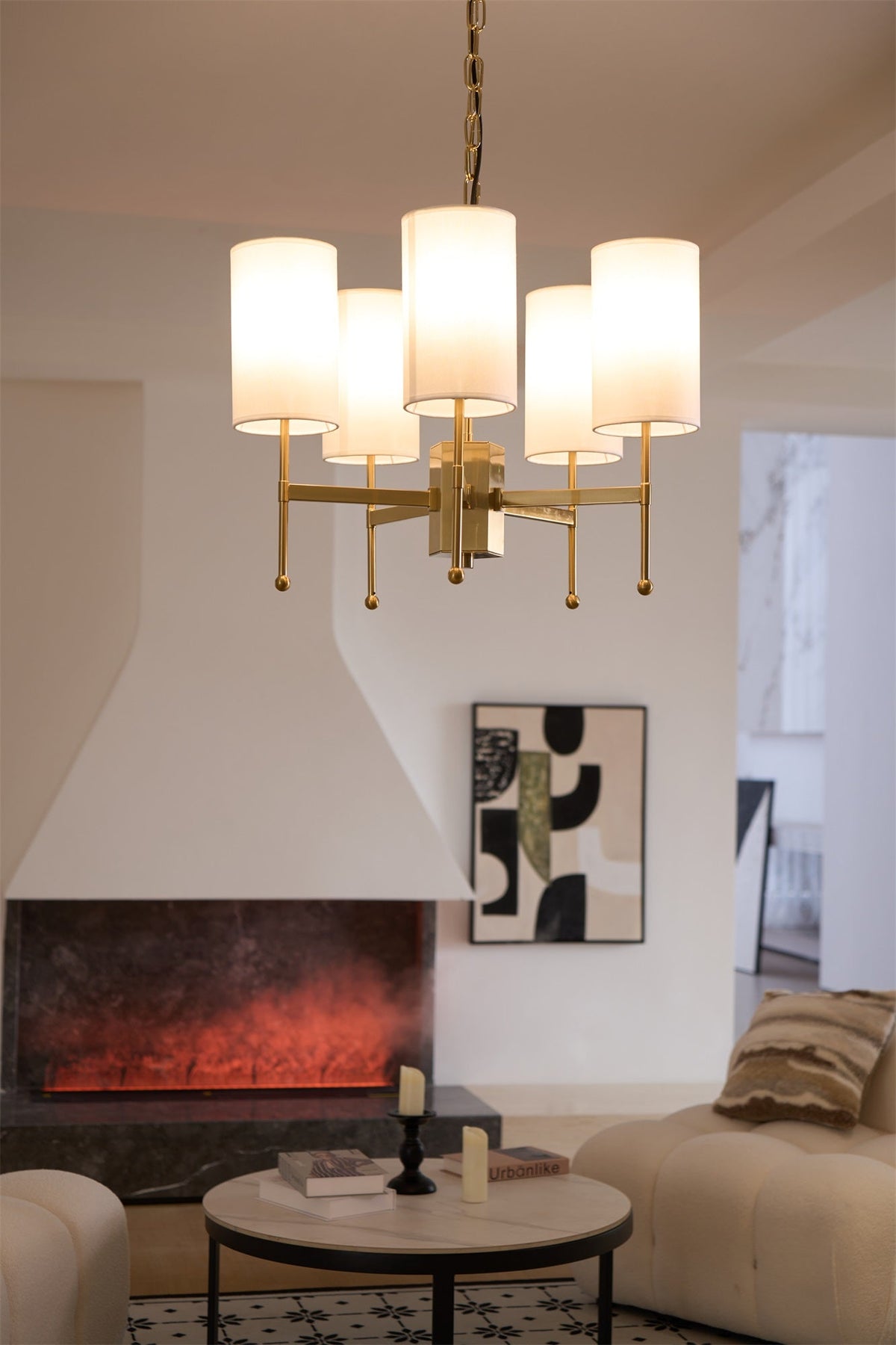 Ulcarisra lampadario in ottone e tessuto vintage Tradizionale