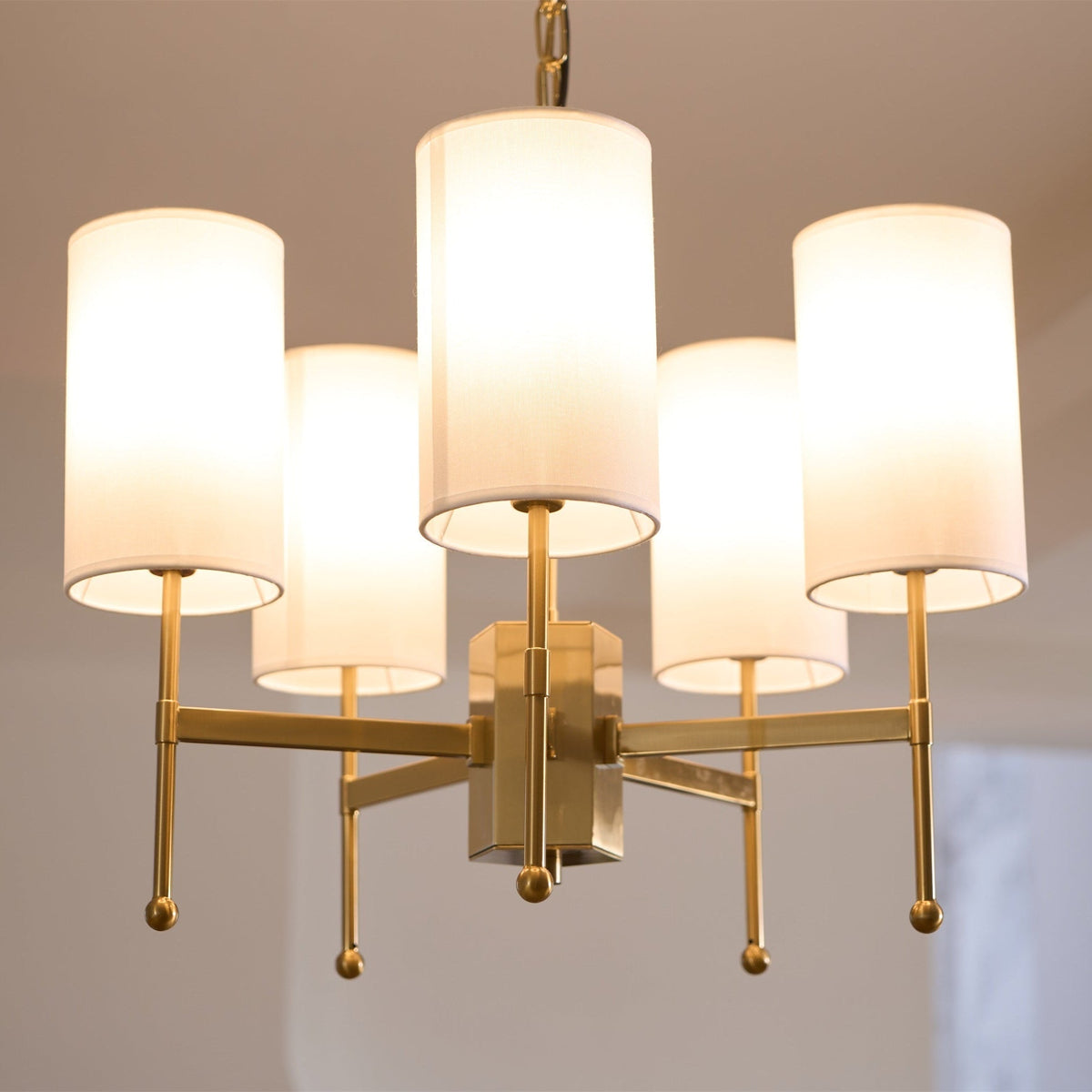 Ulcarisra lampadario in ottone e tessuto vintage Tradizionale