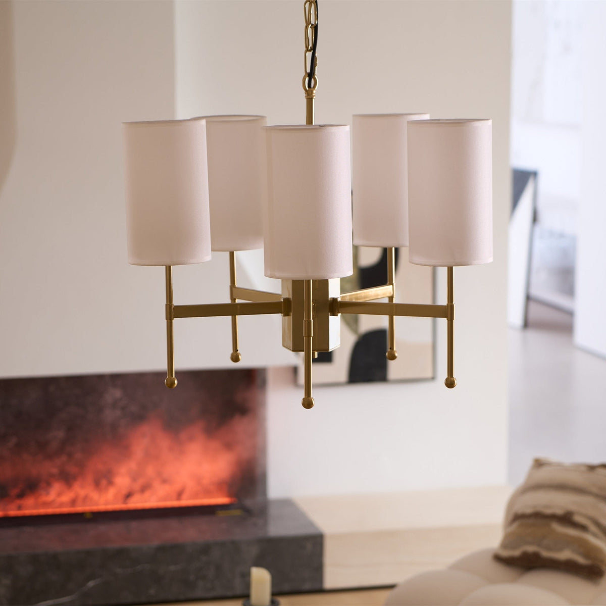 Ulcarisra lampadario in ottone e tessuto vintage Tradizionale
