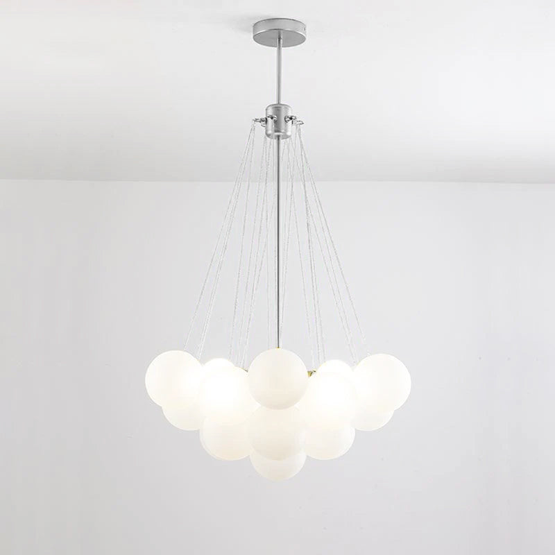 Lustra Lux Lampadario con Bolle in Vetro Satinato - Relic Pieces