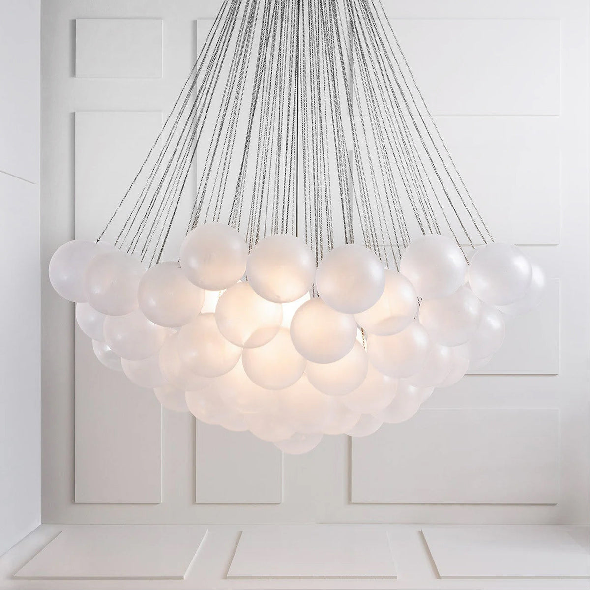 Lustra Lux Lampadario con Bolle in Vetro Satinato - Relic Pieces