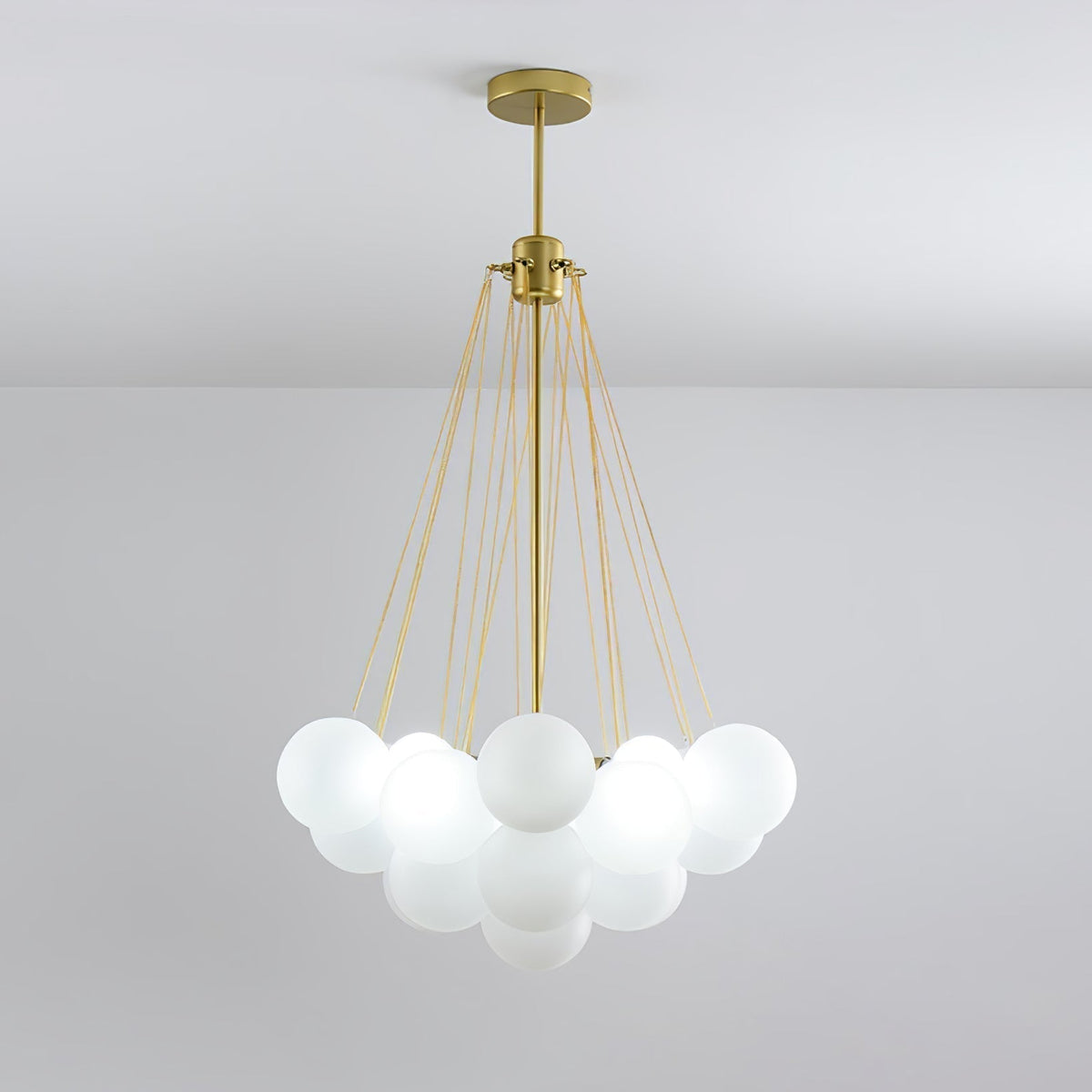 Lustra Lux Lampadario con Bolle in Vetro Satinato - Relic Pieces