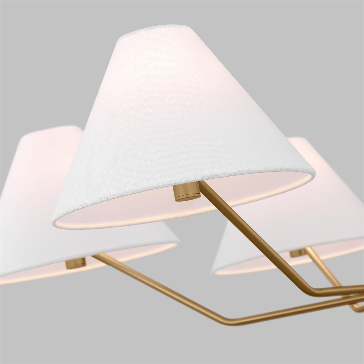 Kevenor lampadario ottone Paralumi in tessuto a Cono moderni