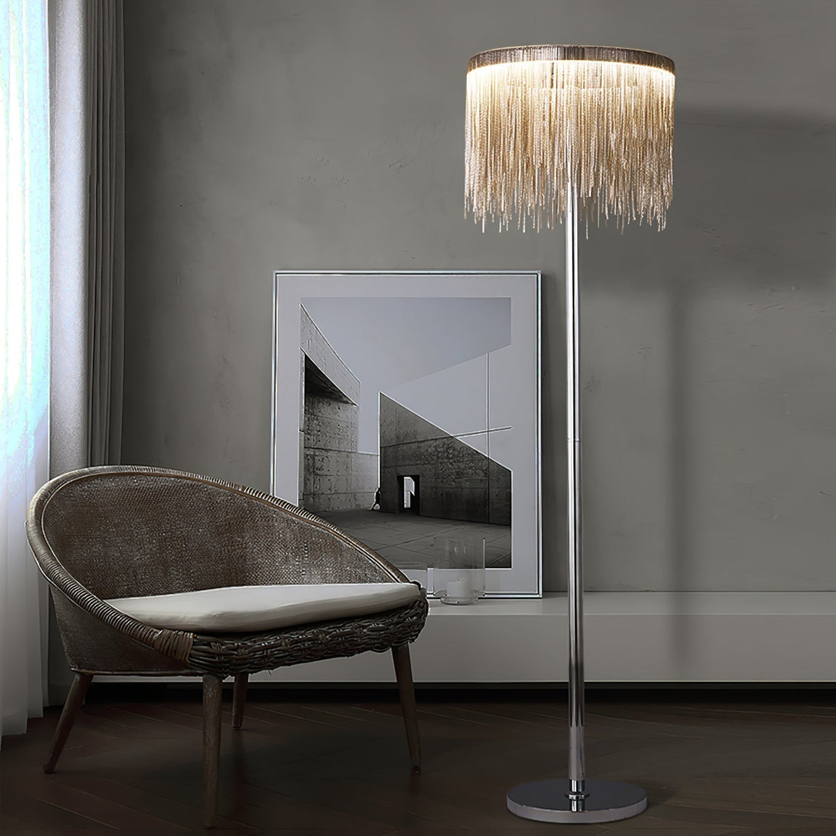 Fringe lampada da terra Catena Tasselli