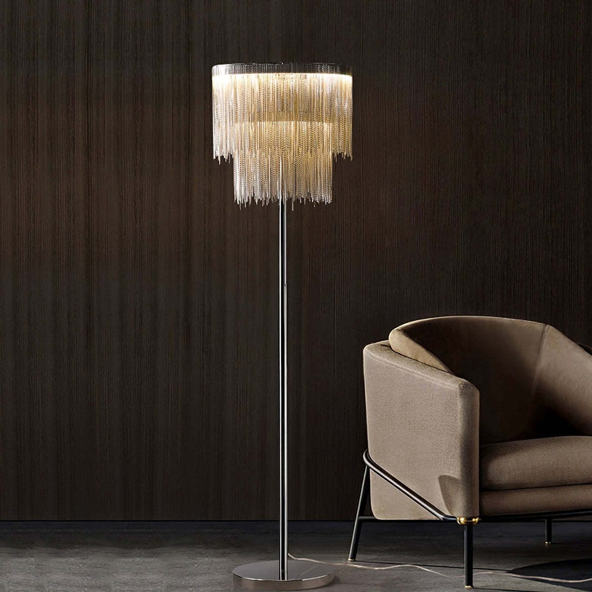 Fringe lampada da terra Catena Tasselli