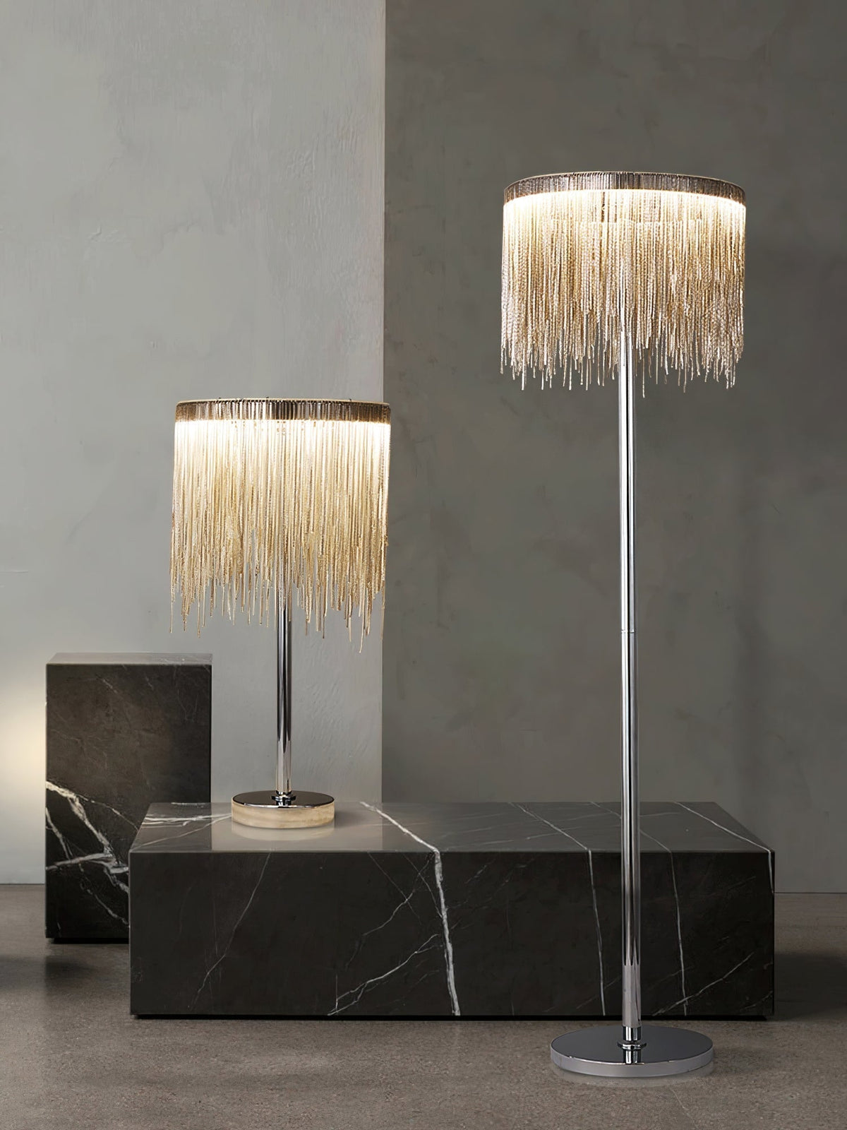 Fringe lampada da terra Catena Tasselli