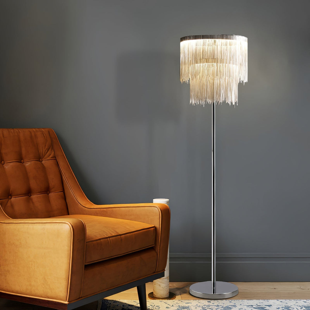 Fringe lampada da terra Catena Tasselli