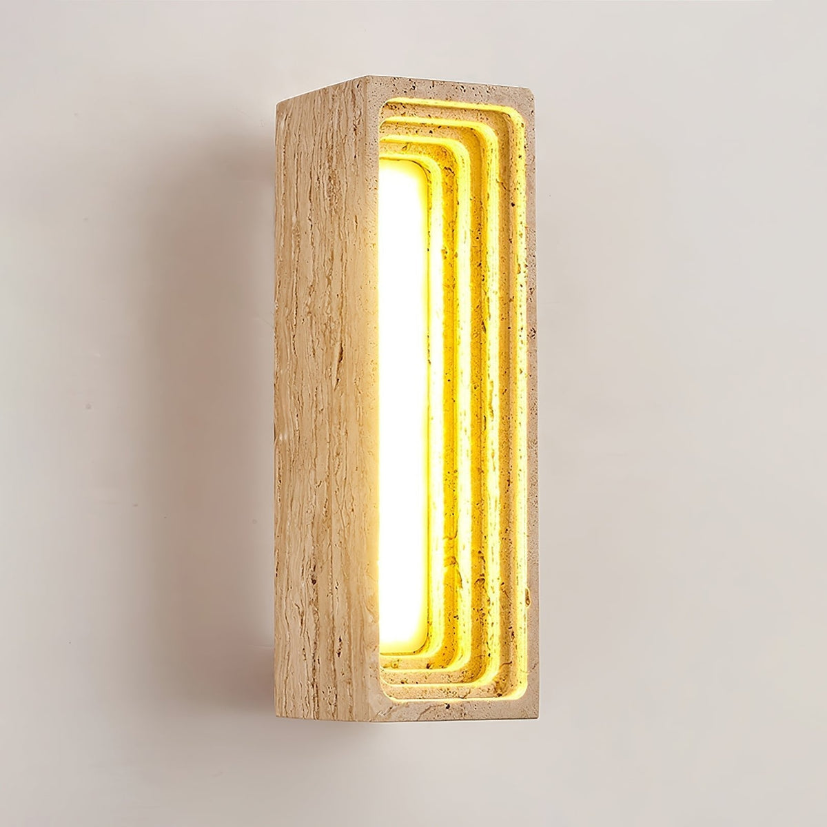 Atheila lampada da parete in travertino Giallo