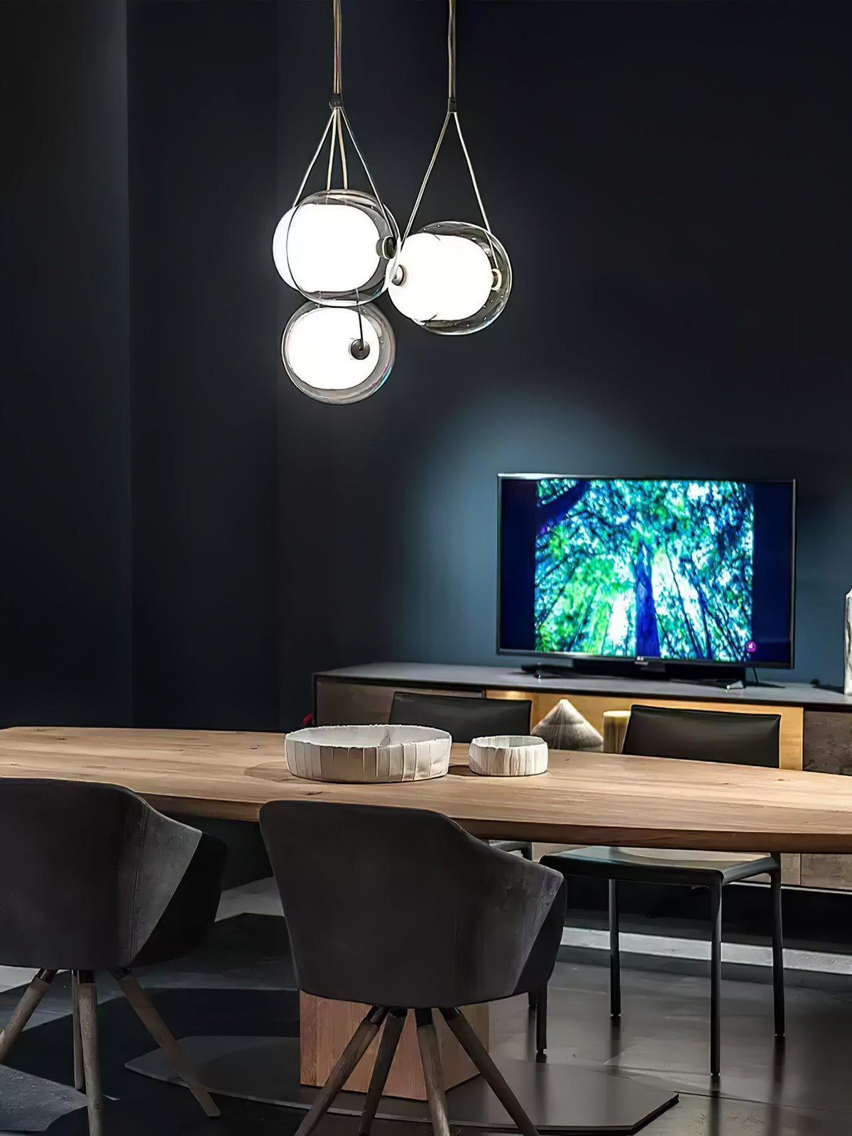 Ovexa lampada a sospensione contemporanea in vetro
