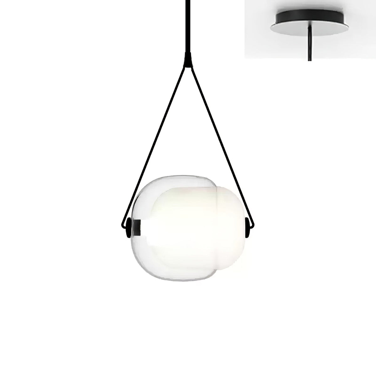 Ovexa lampada a sospensione contemporanea in vetro