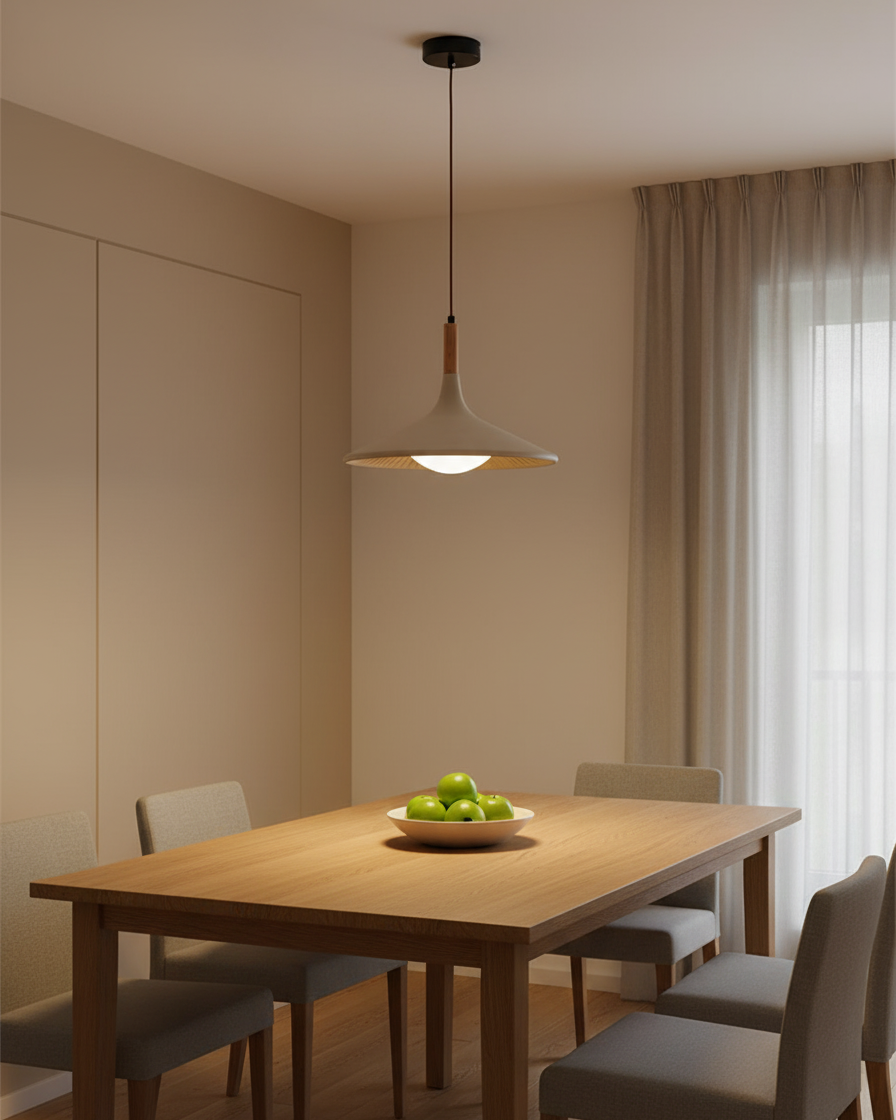 Lampada a sospensione in legno