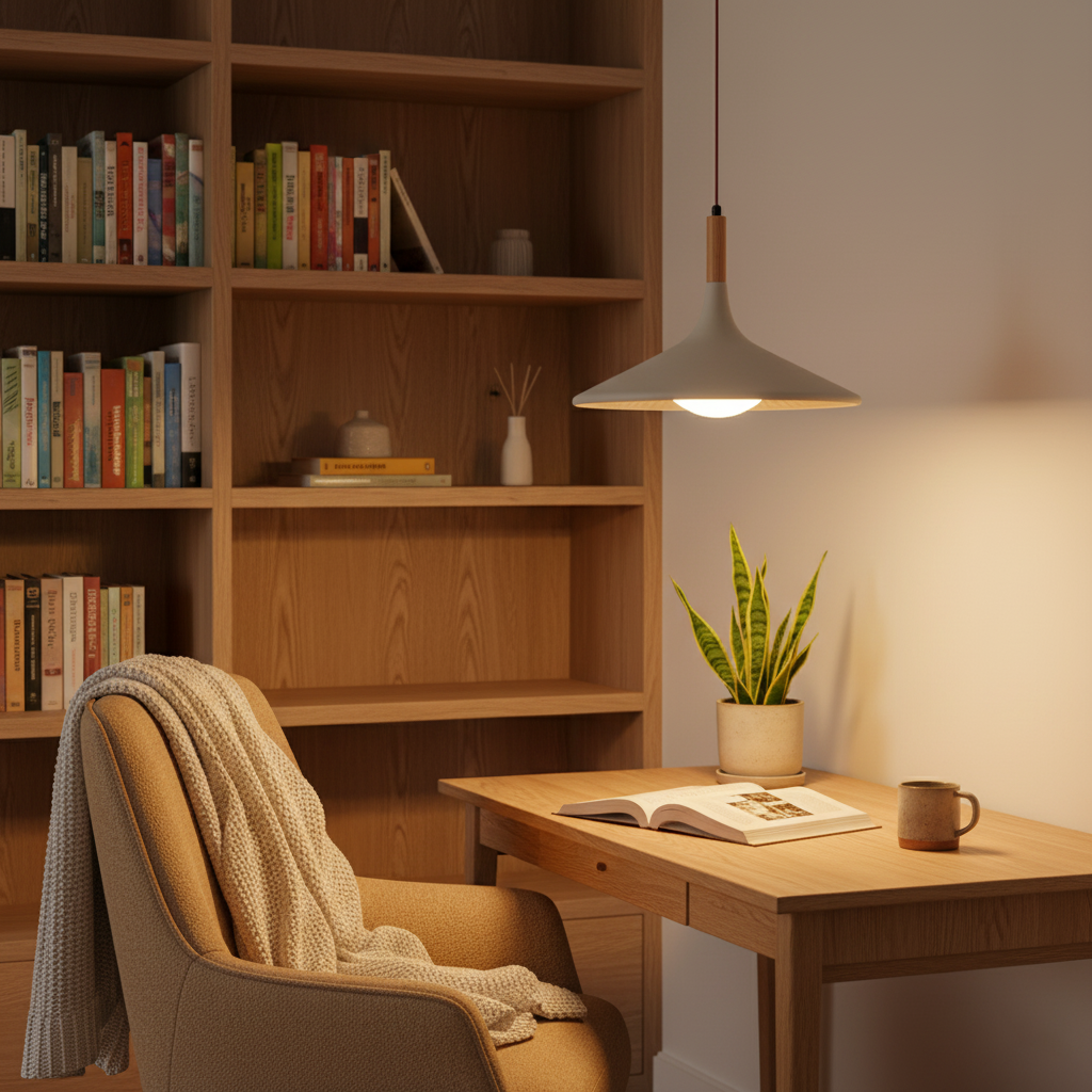 Lampada a sospensione in legno