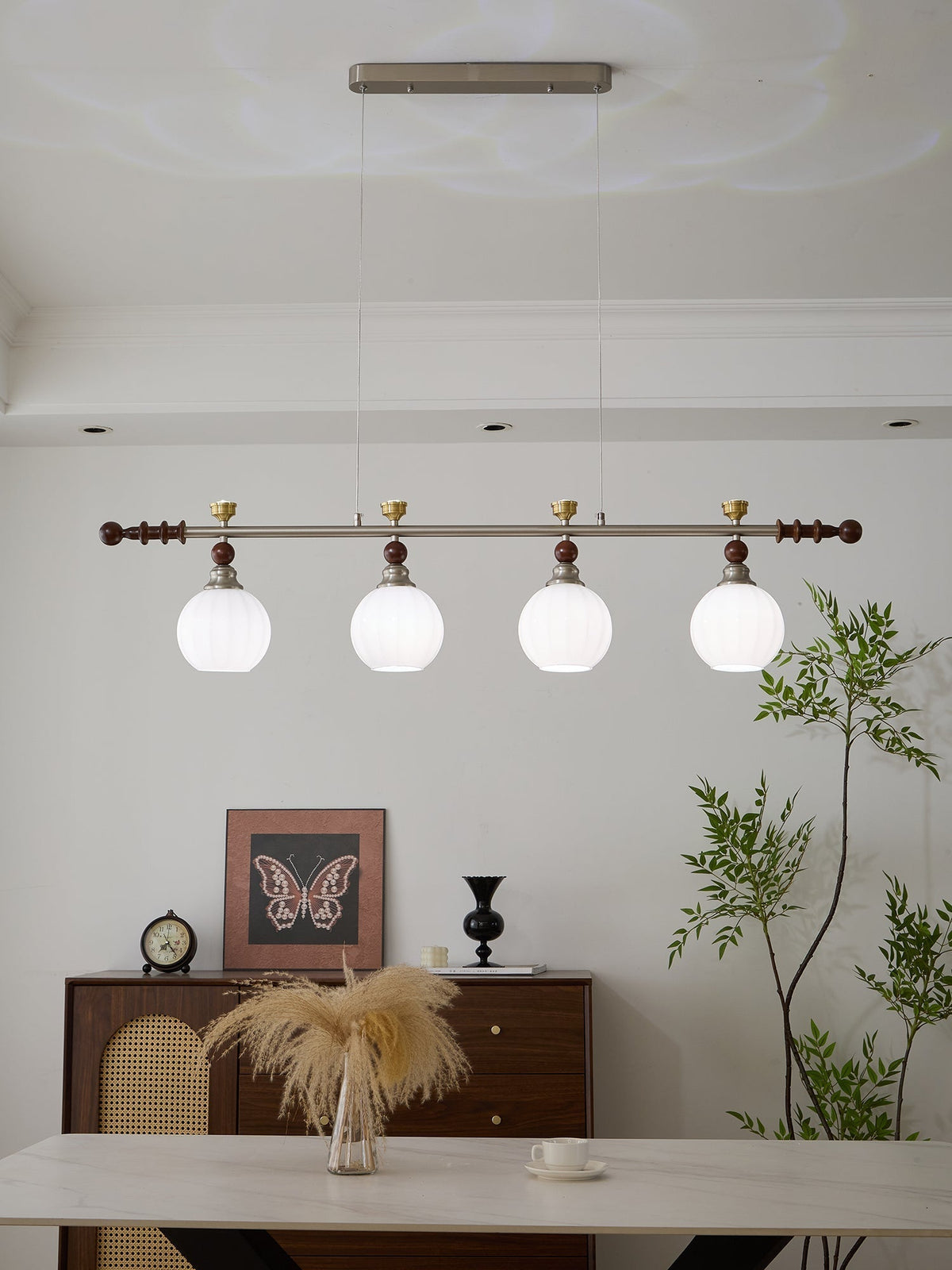 Otheia Eleganza vintage lineare in legno lampada a sospensione