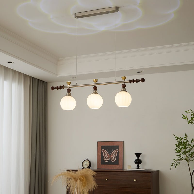 Otheia Eleganza vintage lineare in legno lampada a sospensione