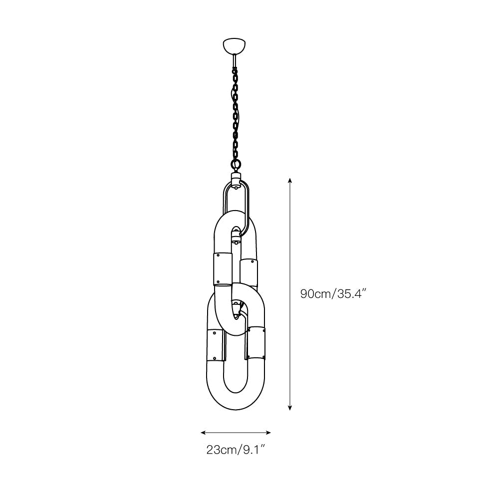 Lampada a sospensione in acciaio inox moderno a catena
