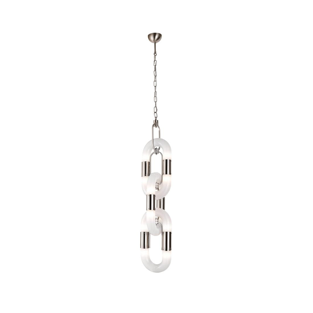 Lampada a sospensione in acciaio inox moderno a catena
