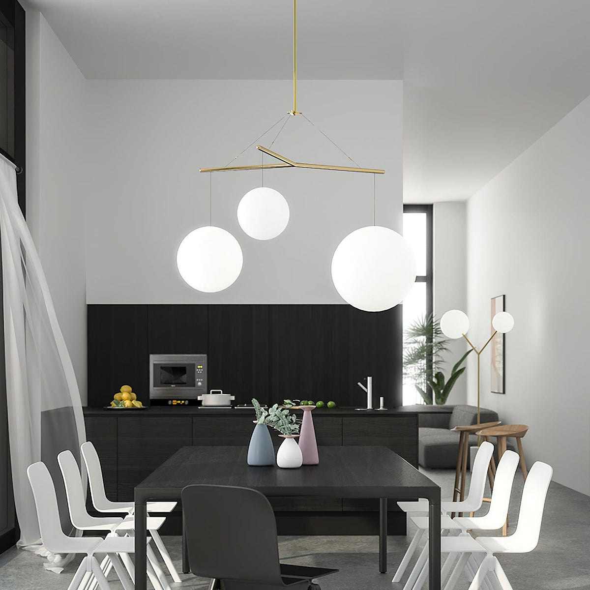 Triad lampada a sospensione in vetro minimalista