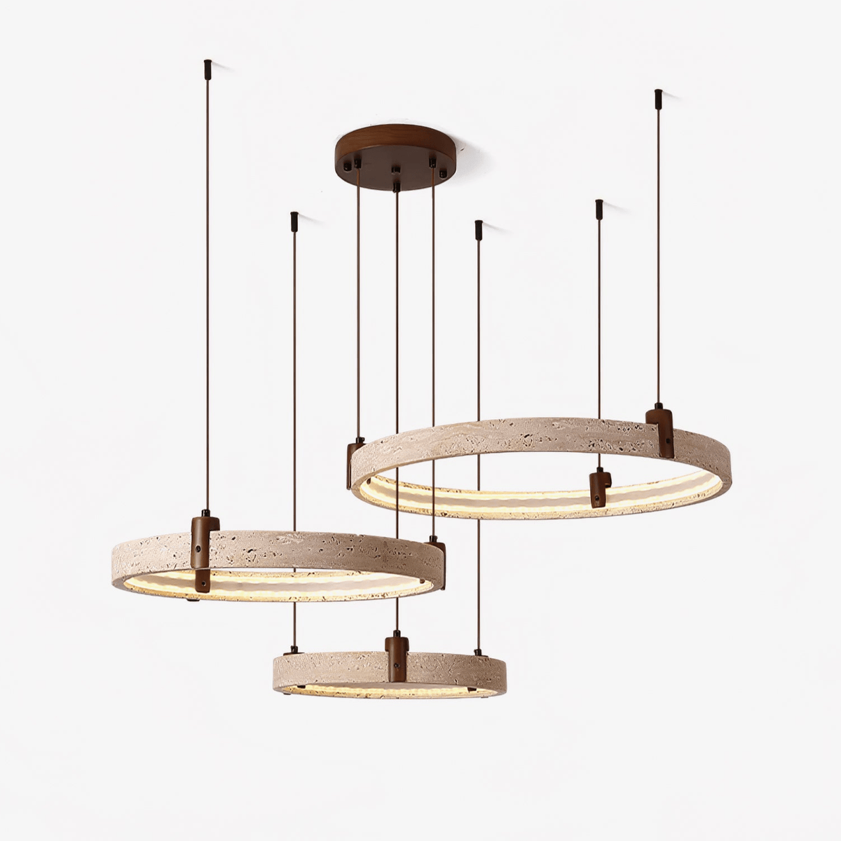 Celestial Orbit travertino Ring lampadario