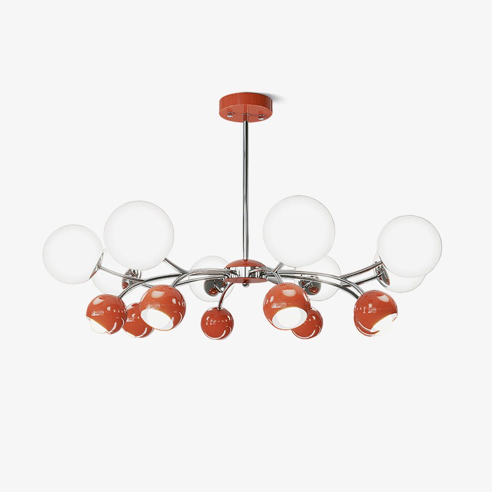 Noxiren lampadario cromo Rosso o Crema sfera