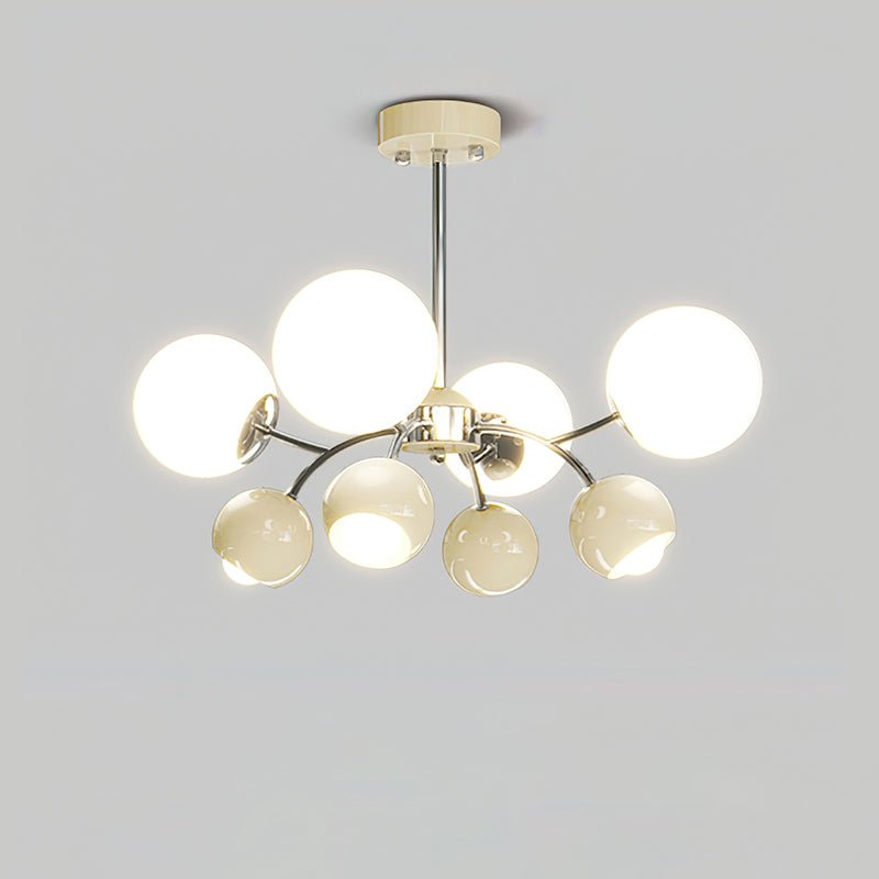 Noxiren lampadario cromo Rosso o Crema sfera