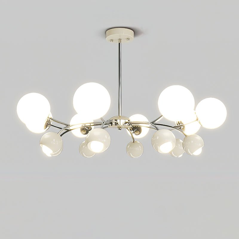 Noxiren lampadario cromo Rosso o Crema sfera