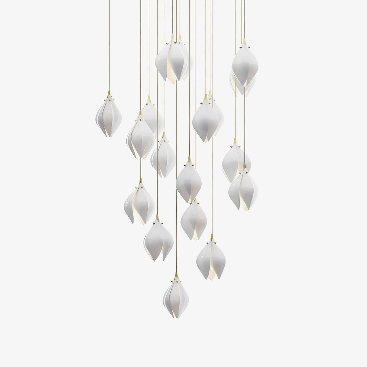Fioenaya lampada a sospensione in Ceramica bianca con Motivo Florale floreale