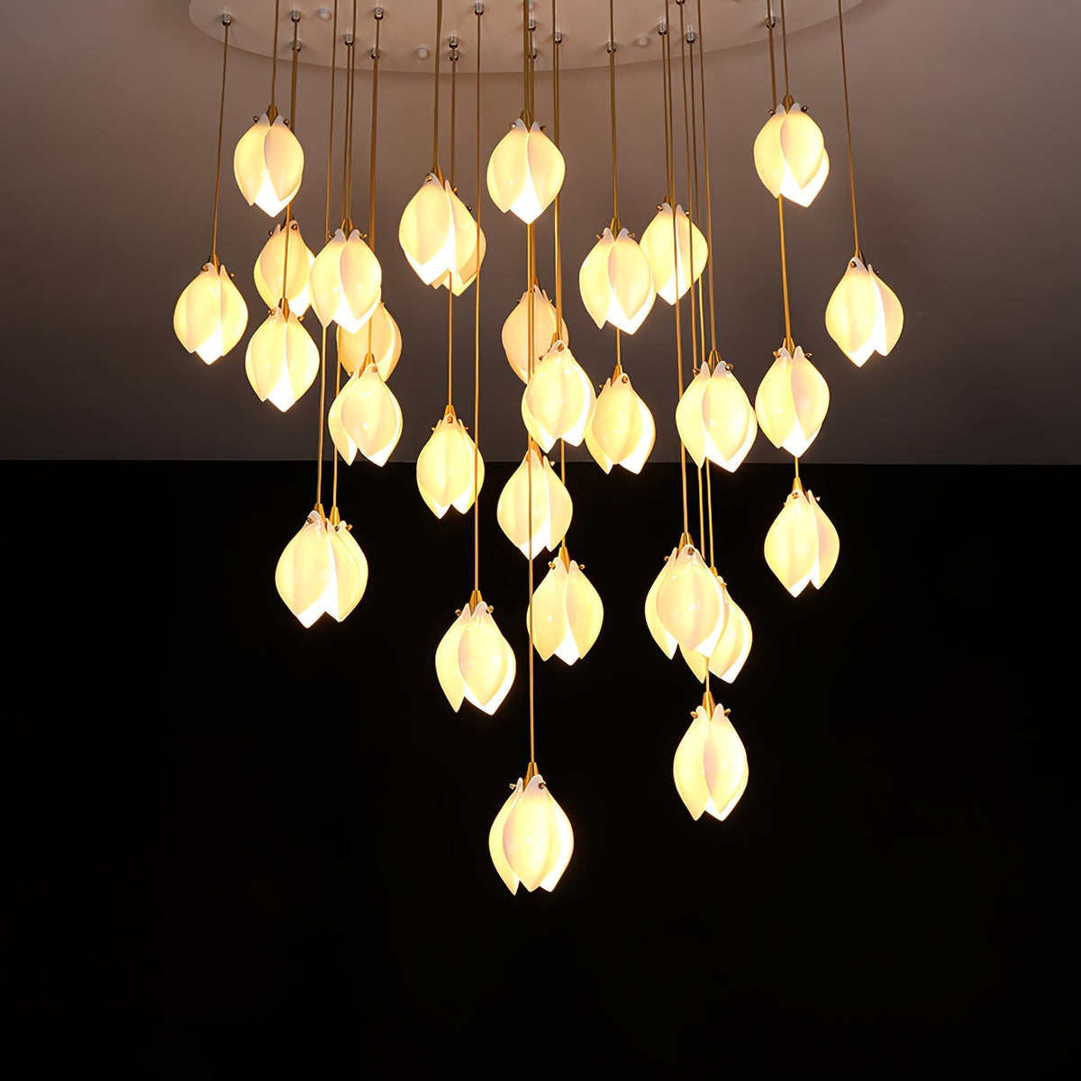 Fioenaya lampada a sospensione in Ceramica bianca con Motivo Florale floreale