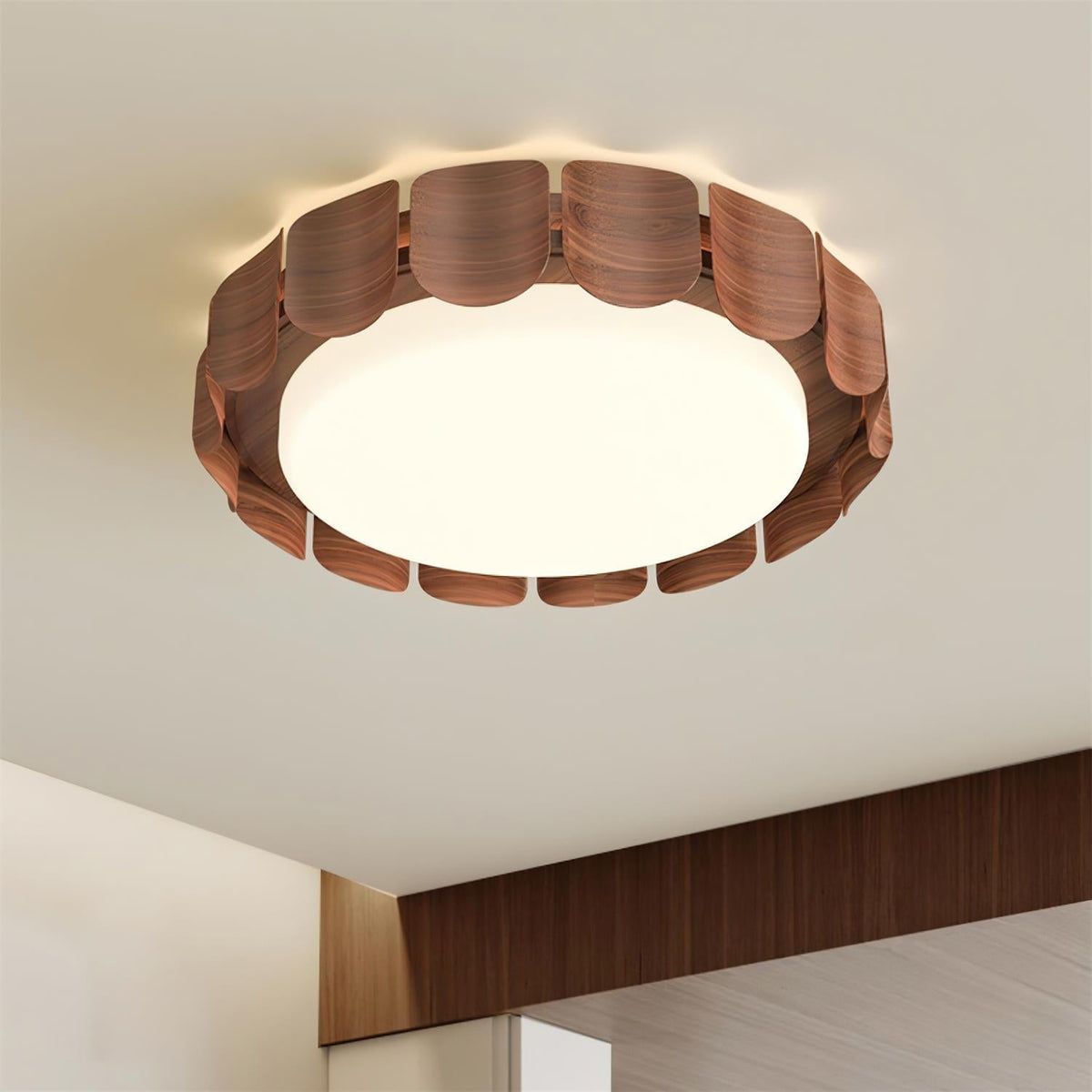 Ardura lampada da soffitto LED in legno di noce