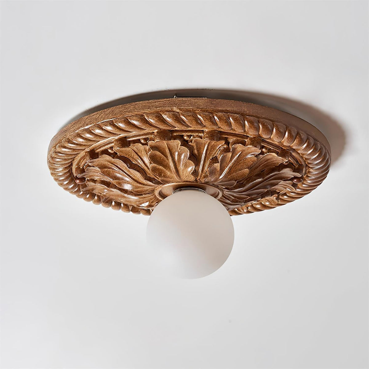 Sira plafoniera vintage Intagliata in legno