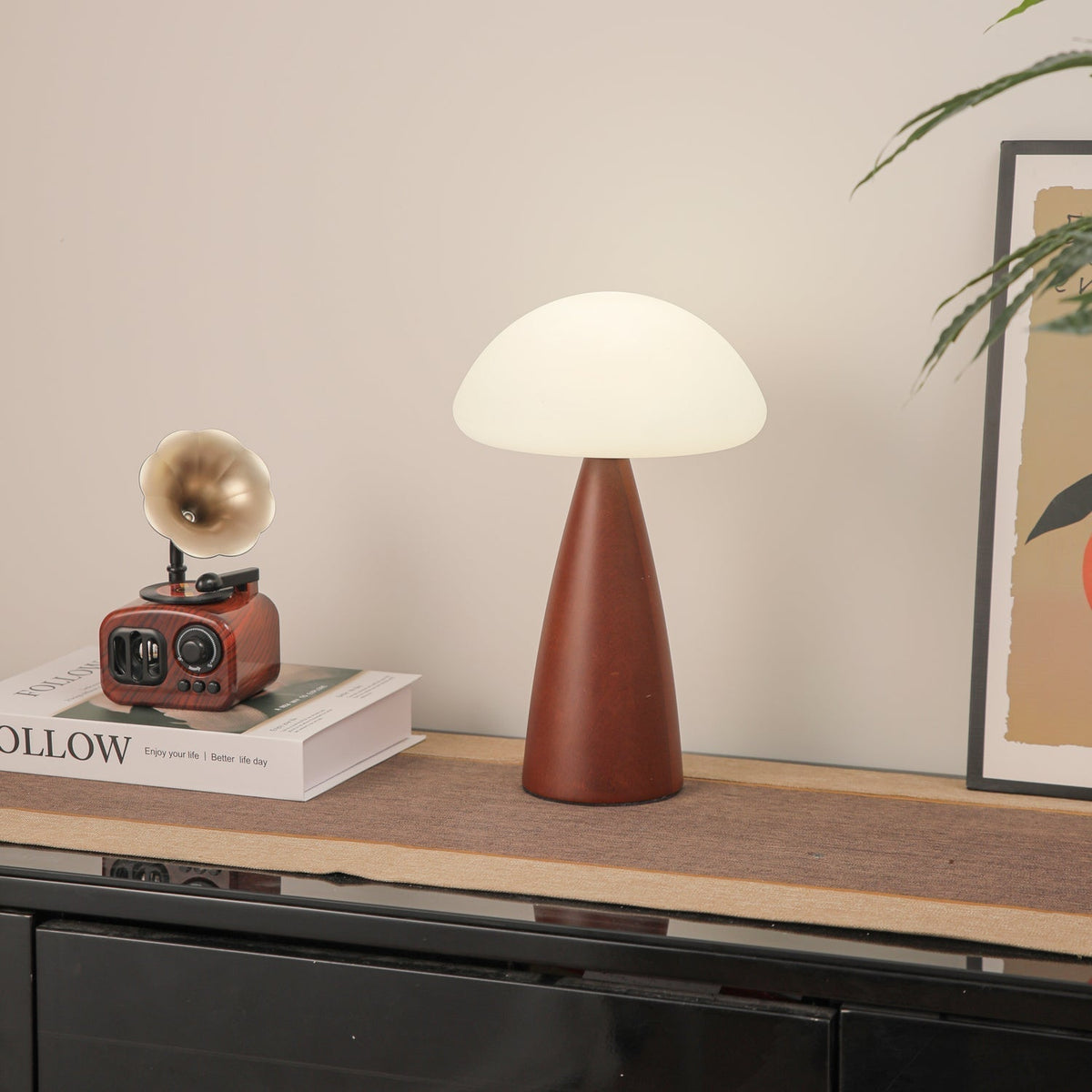 Ibisin lampada da tavolo contemporanea in legno