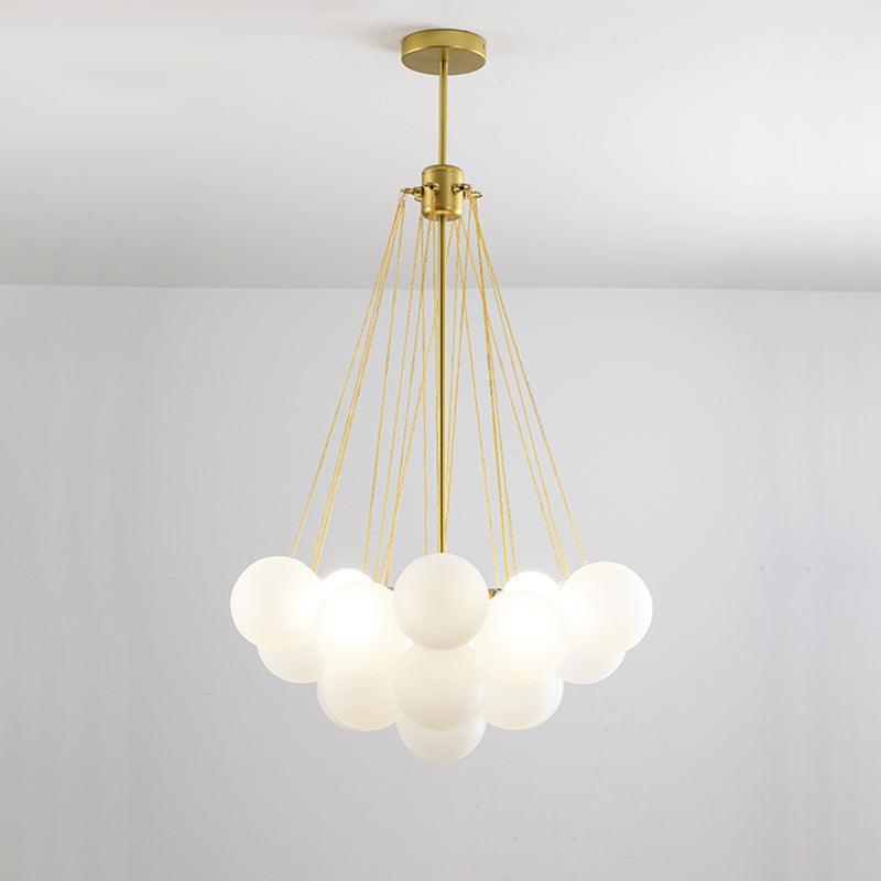 Lustra Lux Lampadario con Bolle in Vetro Satinato - Relic Pieces