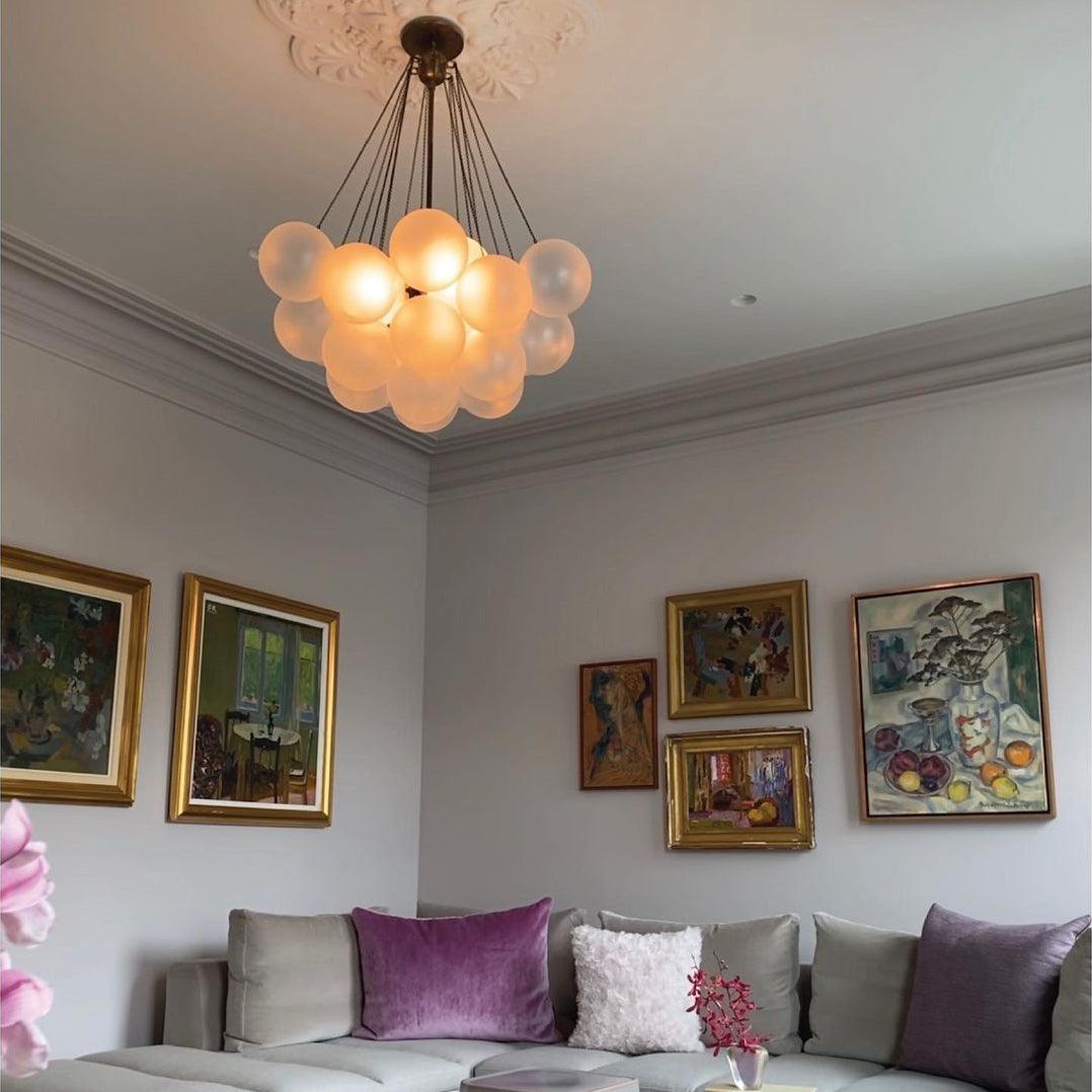 Lustra Lux Lampadario con Bolle in Vetro Satinato - Relic Pieces