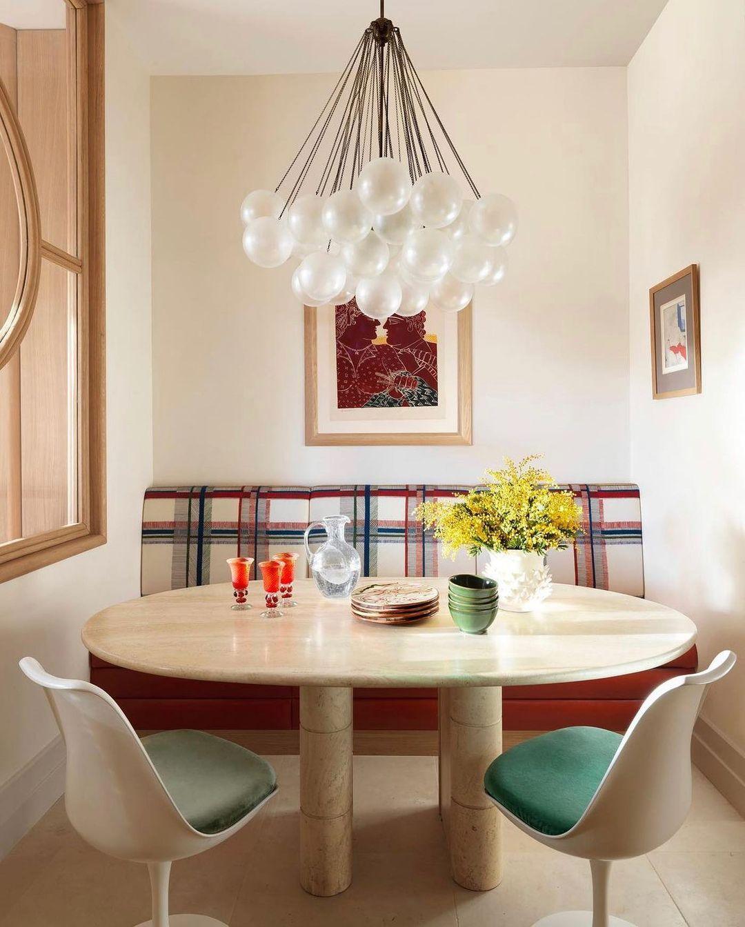 Lustra Lux Lampadario con Bolle in Vetro Satinato - Relic Pieces