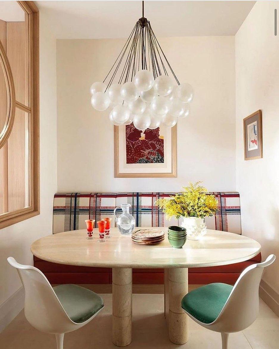 Lustra Lux Lampadario con Bolle in Vetro Satinato - Relic Pieces